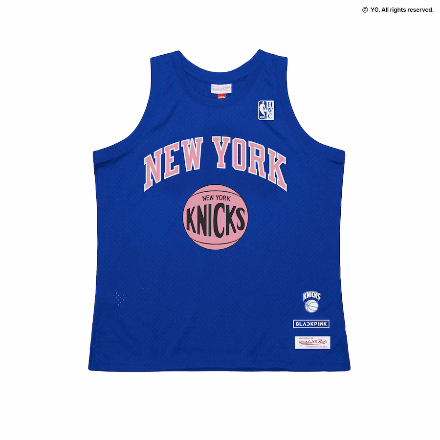 Men's New York Knicks Mitchell & Ness x BLACKPINK Blue Hardwood Classics Swingman Jersey - Limited Edition - Ujersey