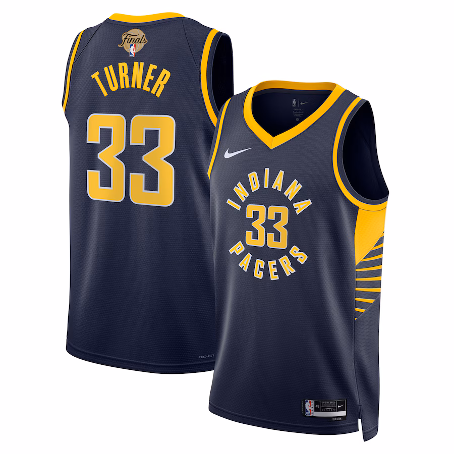 Unisex Indiana Pacers Myles Turner Nike Navy 2025 NBA Finals Swingman Jersey - Icon Edition - Ujersey