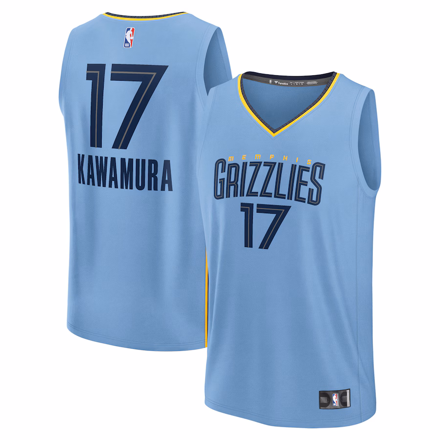 Men's Memphis Grizzlies Yuki Kawamura Fanatics Light Blue Fast Break Replica Player Jersey - Statement Edition - Ujersey