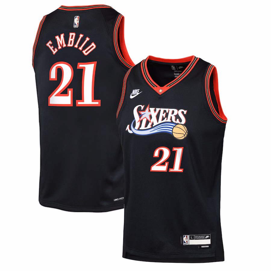 Youth Philadelphia 76ers Joel Embiid Nike Black Swingman Jersey - Classic Edition - Ujersey