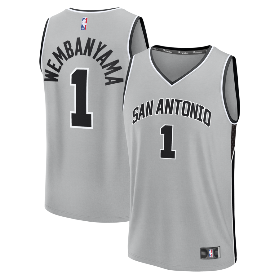 Youth San Antonio Spurs Victor Wembanyama Fanatics Silver Fast Break Jersey - Statement Edition - Ujersey