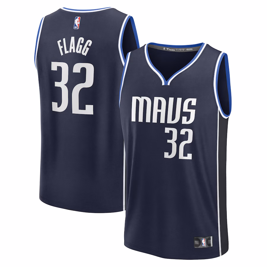 Men's Dallas Mavericks Cooper Flagg Fanatics Navy 2025 NBA Draft First Round Pick Fast Break Replica Jersey - Statement Edition - Ujersey