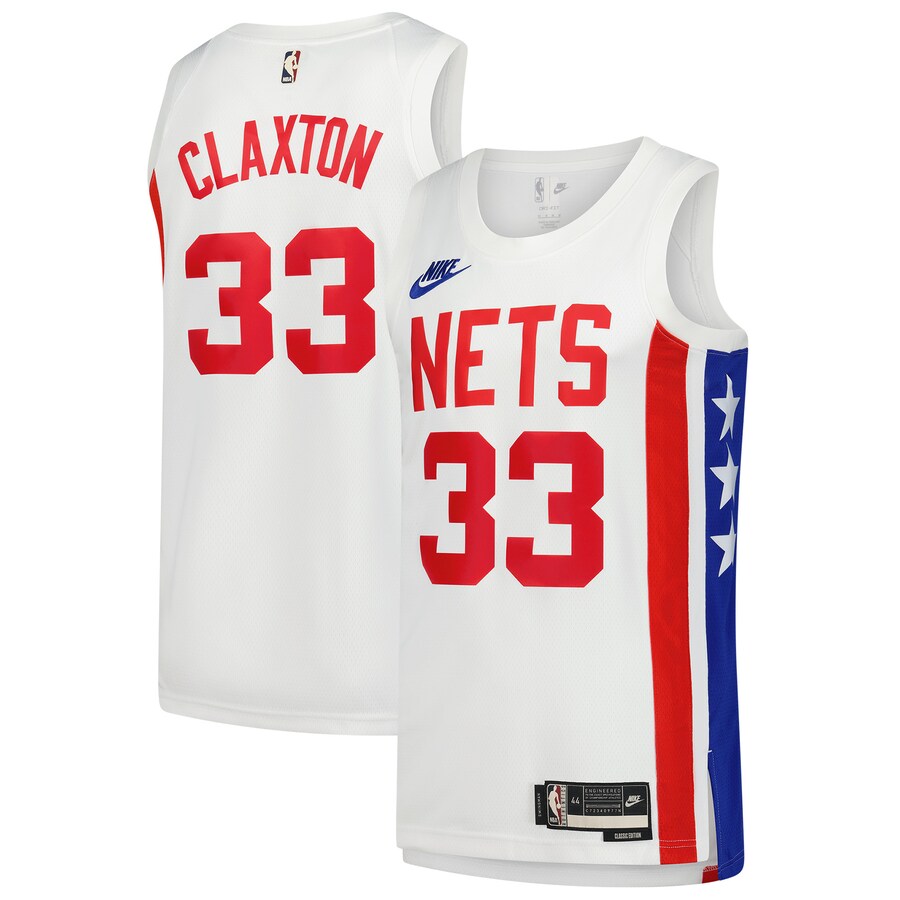 Men's Brooklyn Nets Nic Claxton Nike White Swingman Jersey - Classic Edition - Ujersey