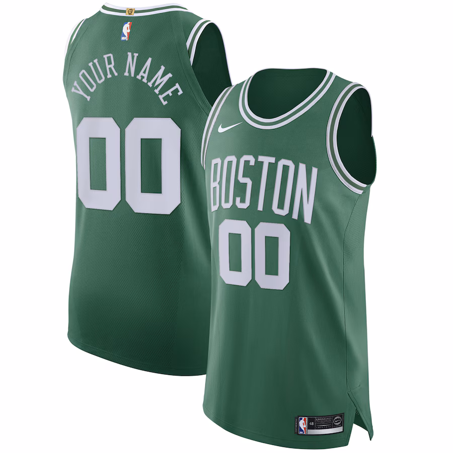 Men's Boston Celtics Nike Green 2020/21 Authentic Custom Jersey - Icon Edition - Ujersey