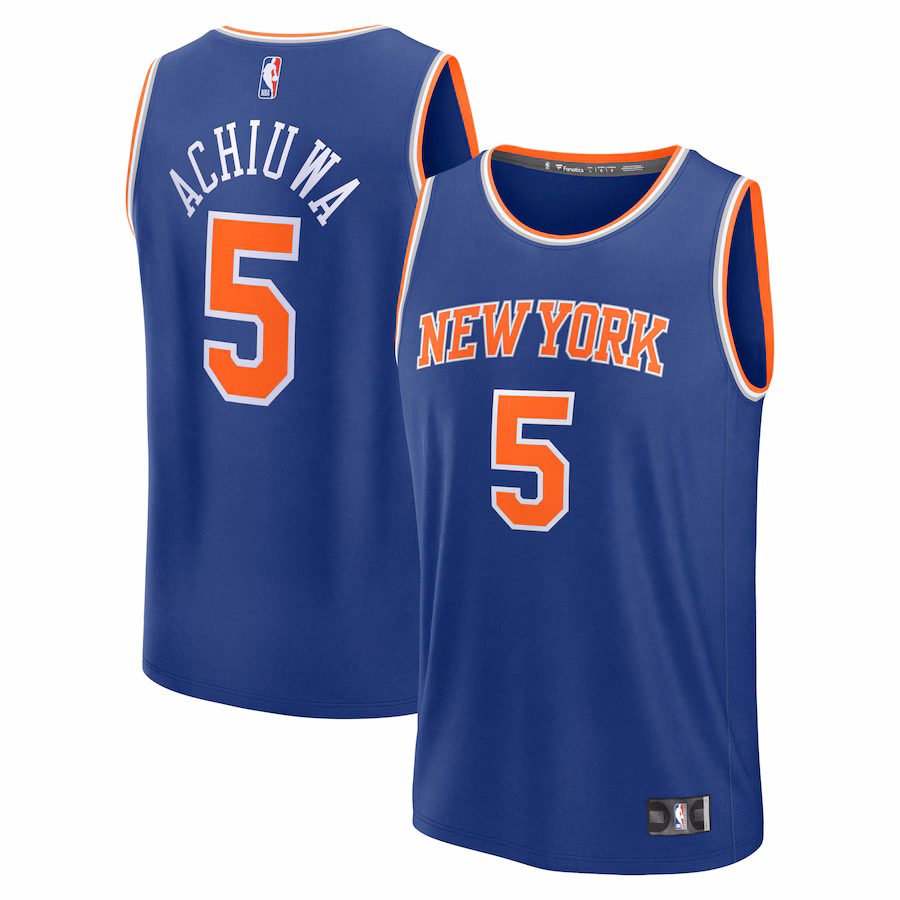 Men's New York Knicks Precious Achiuwa Fanatics Blue Fast Break Replica Player Jersey - Icon Edition - Ujersey