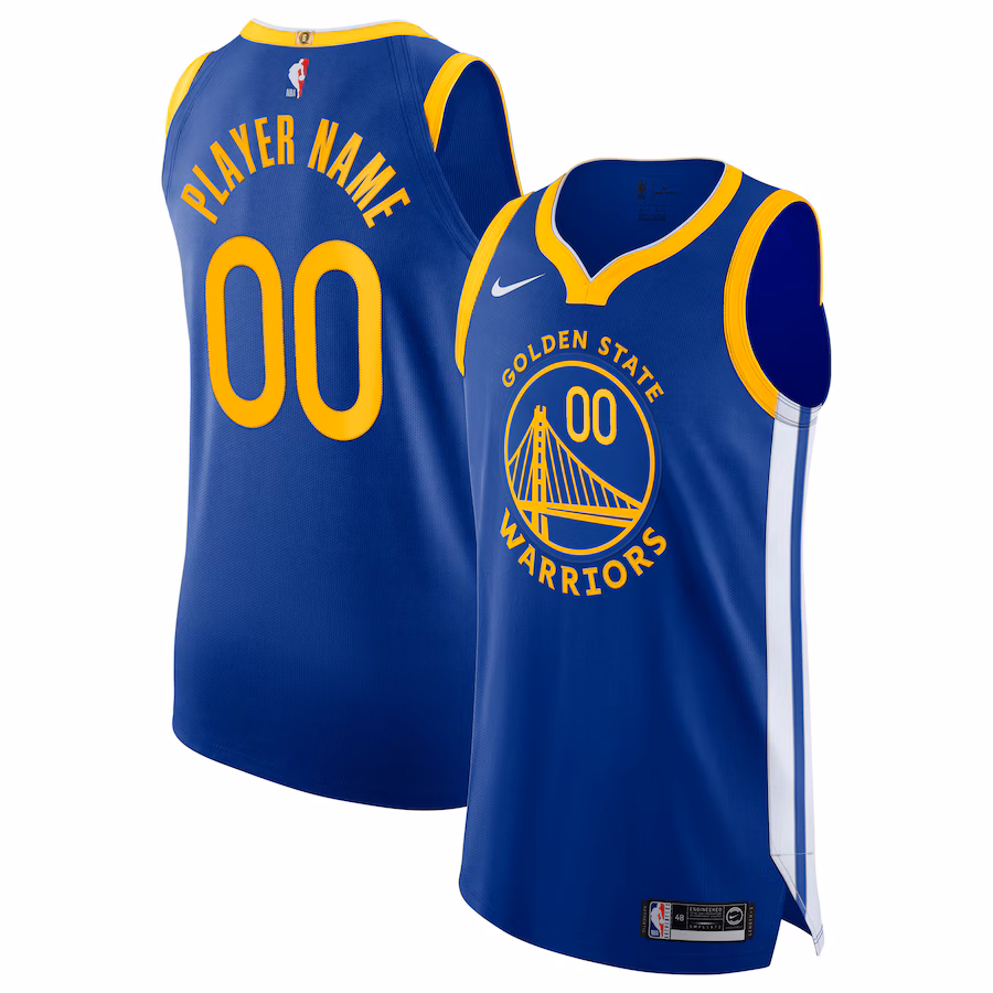 Men's Golden State Warriors Nike Blue 2020/21 Authentic Custom Jersey - Icon Edition - Ujersey