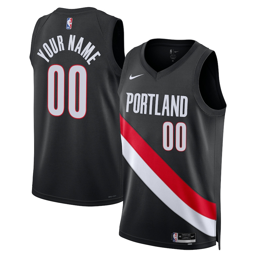 Unisex Portland Trail Blazers Nike Black Swingman Custom Jersey - Icon Edition - Ujersey
