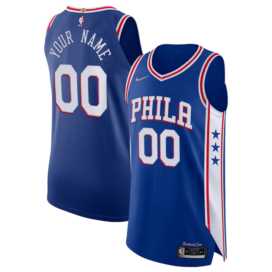 Men's Philadelphia 76ers Nike Royal 2021/22 Diamond Authentic Custom Jersey - Icon Edition - Ujersey