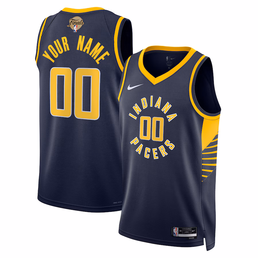 Unisex Indiana Pacers Nike Navy 2025 NBA Finals Patch Custom Swingman Jersey - Icon Edition - Ujersey