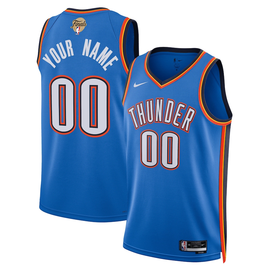 Unisex Oklahoma City Thunder Nike Blue 2025 NBA Finals Patch Custom Swingman Jersey - Icon Edition - Ujersey