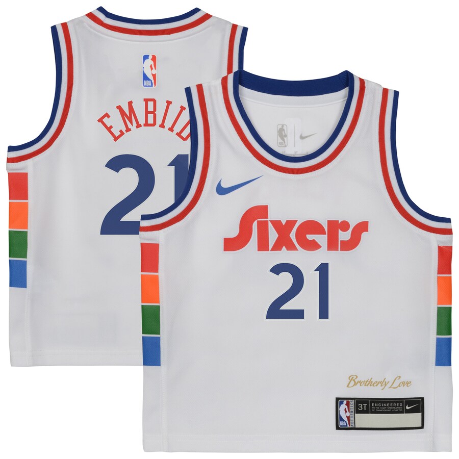 Toddler Philadelphia 76ers Joel Embiid Nike White 2024/25 Swingman Player Jersey - City Edition - Ujersey