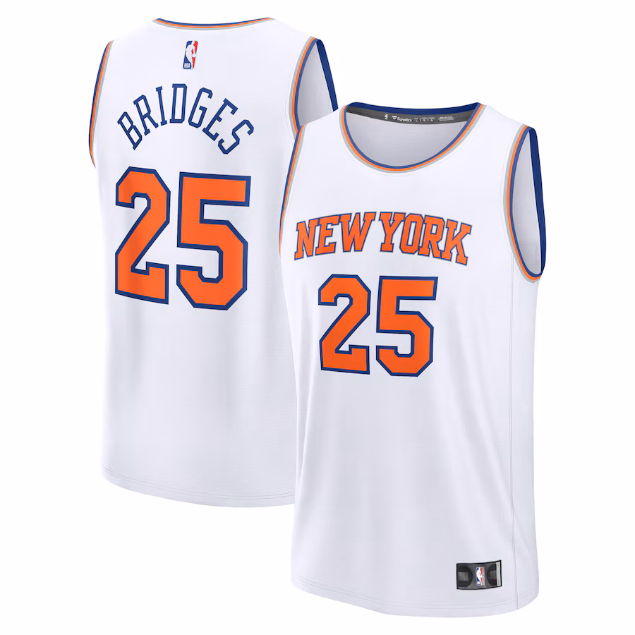 Men's New York Knicks Mikal Bridges Fanatics White Fast Break Replica Player Jersey - Association Edition - Ujersey