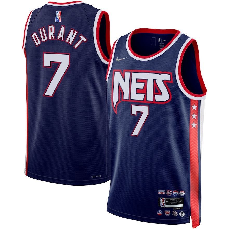 Men's Brooklyn Nets Kevin Durant Nike Navy 2021/22 Swingman Jersey - City Edition - Ujersey