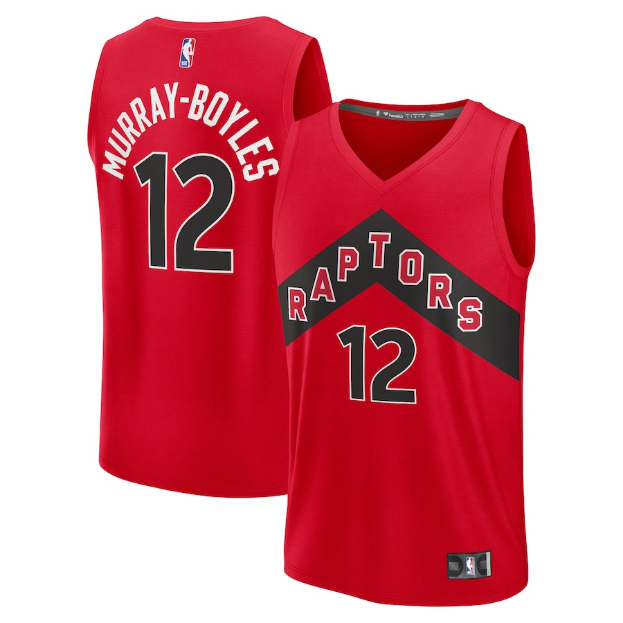 Men's Toronto Raptors Collin Murray-Boyles Fanatics Red 2025 NBA Draft First Round Pick Fast Break Replica Jersey - Icon Edition - Ujersey