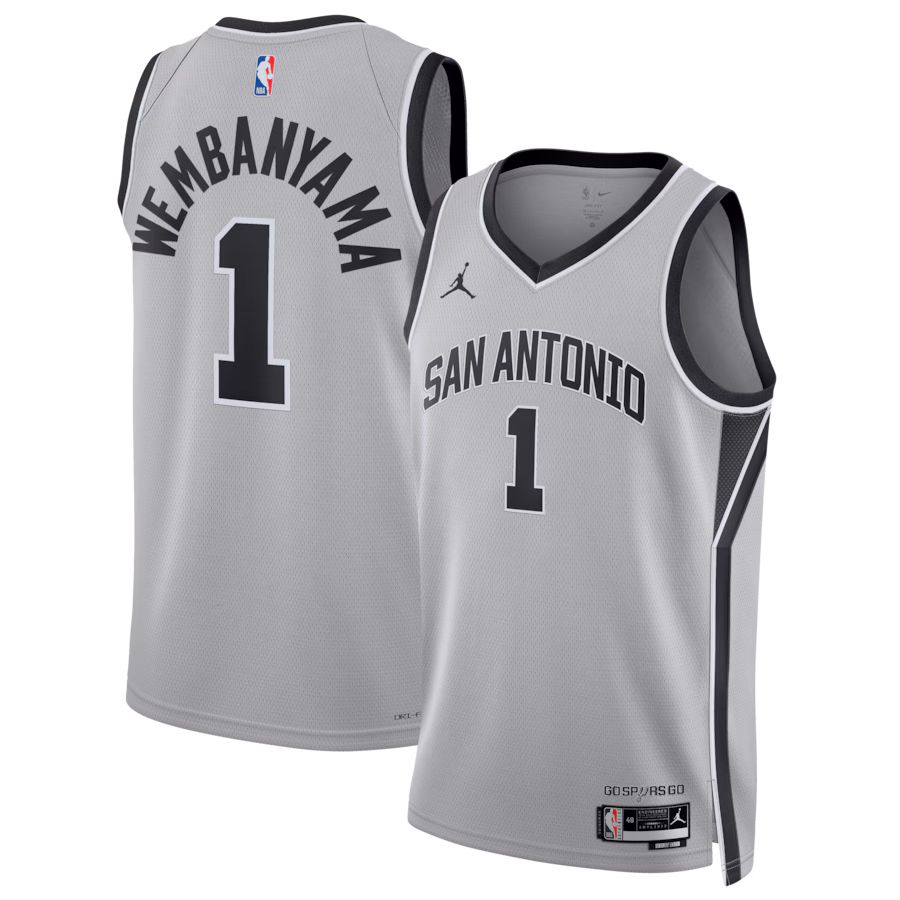 Unisex San Antonio Spurs Victor Wembanyama Jordan Brand Silver Swingman Jersey - Statement Edition - Ujersey
