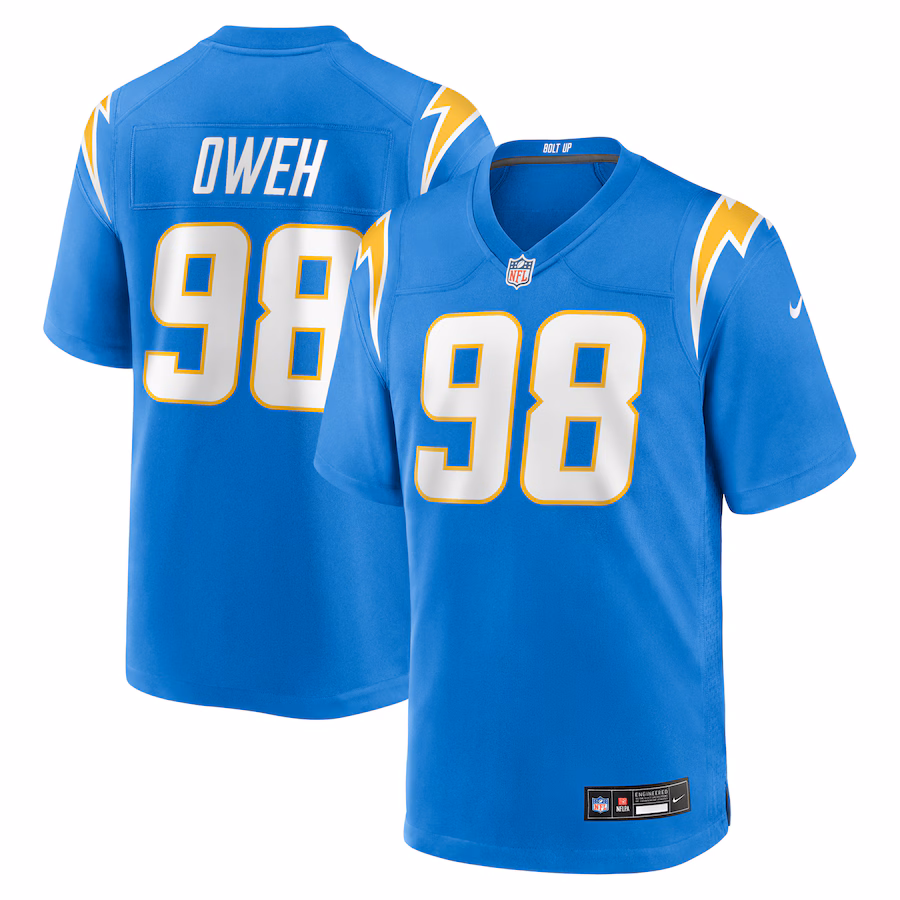 Men's Los Angeles Chargers Odafe Oweh Nike Powder Blue Team Game Jersey - Ujersey