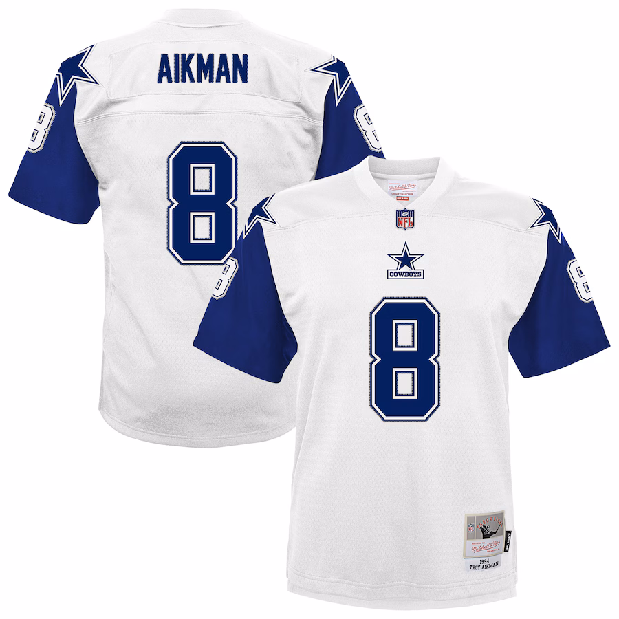 Youth Dallas Cowboys Troy Aikman Mitchell & Ness White 1994 Alternate Legacy Jersey - Ujersey