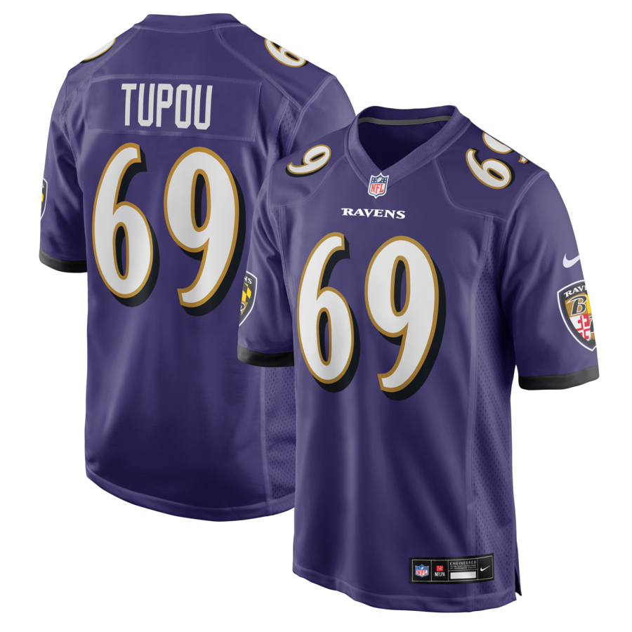 Men's Baltimore Ravens Josh Tupou Nike Purple Team Game Jersey - Ujersey
