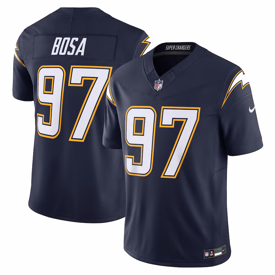 Men's Los Angeles Chargers Joey Bosa Nike Navy Alternate Super Chargers Vapor F.U.S.E. Limited Jersey - Ujersey