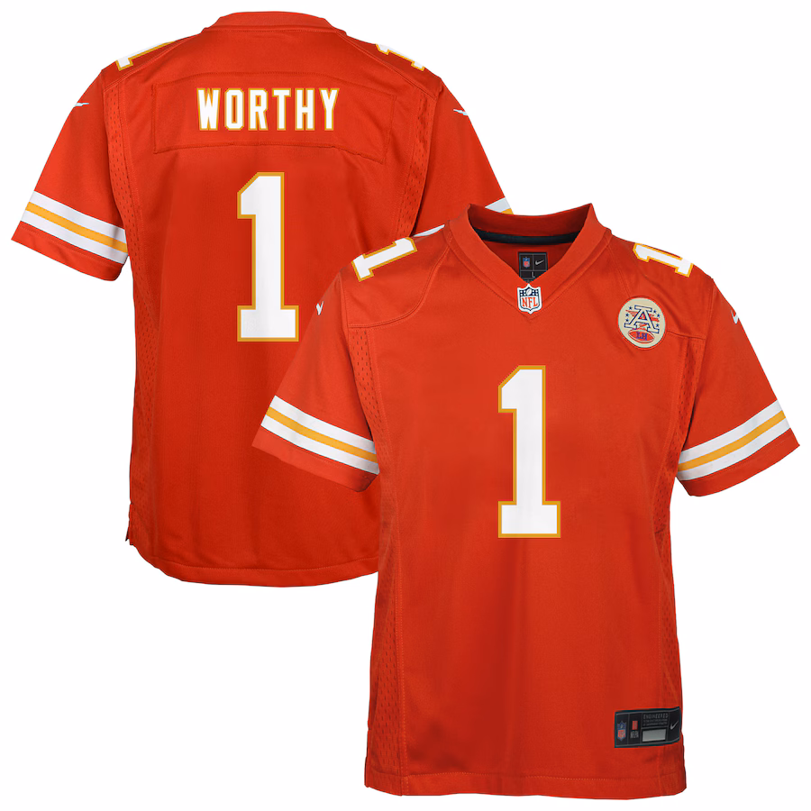 Youth Kansas City Chiefs Xavier Worthy Nike Red Team Game Jersey - Ujersey