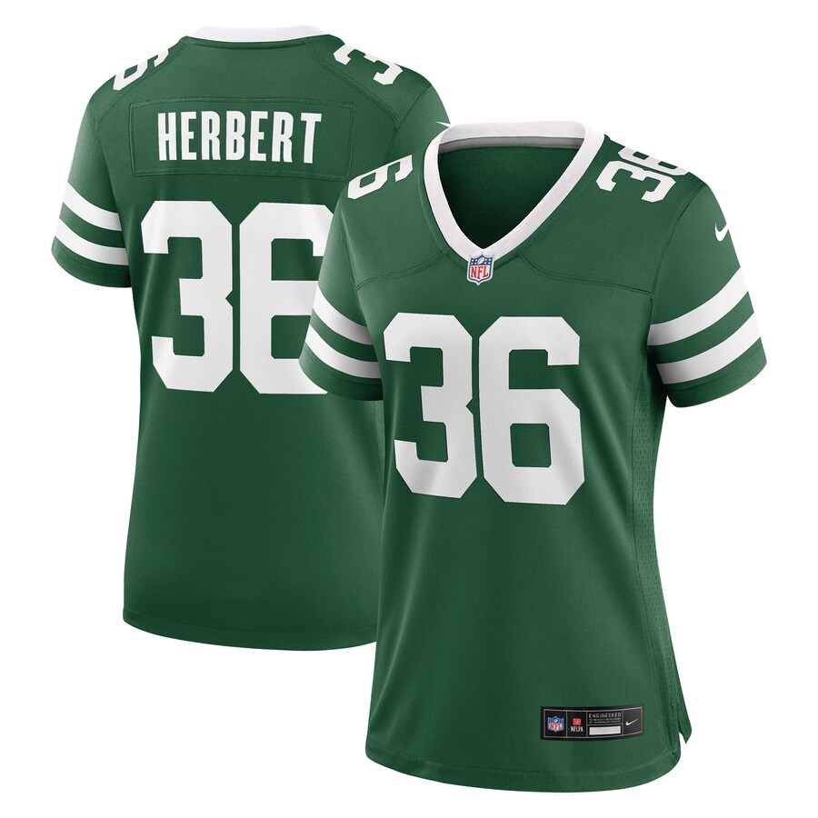 Women's New York Jets Khalil Herbert Nike Legacy Green Team Game Jersey - Ujersey