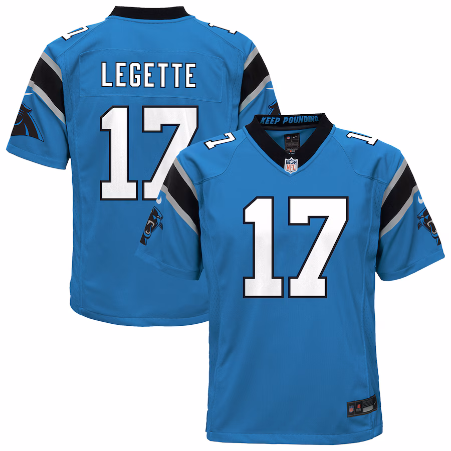 Youth Carolina Panthers Xavier Legette Nike Blue Alternate Game Jersey - Ujersey