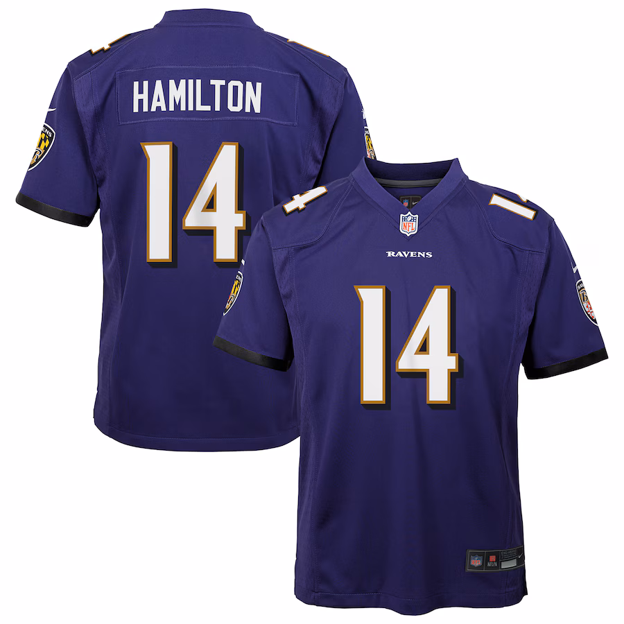 Youth Baltimore Ravens Kyle Hamilton Nike Purple Team Game Jersey - Ujersey