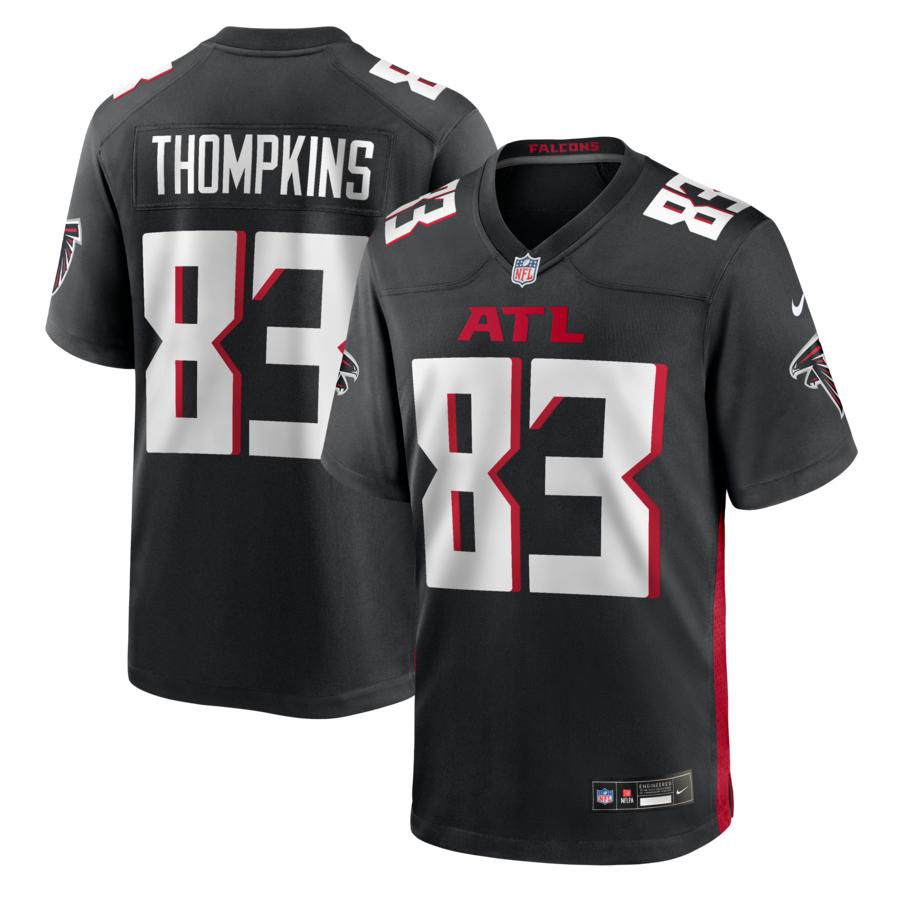 Men's Atlanta Falcons Deven Thompkins Nike Black Team Game Jersey - Ujersey