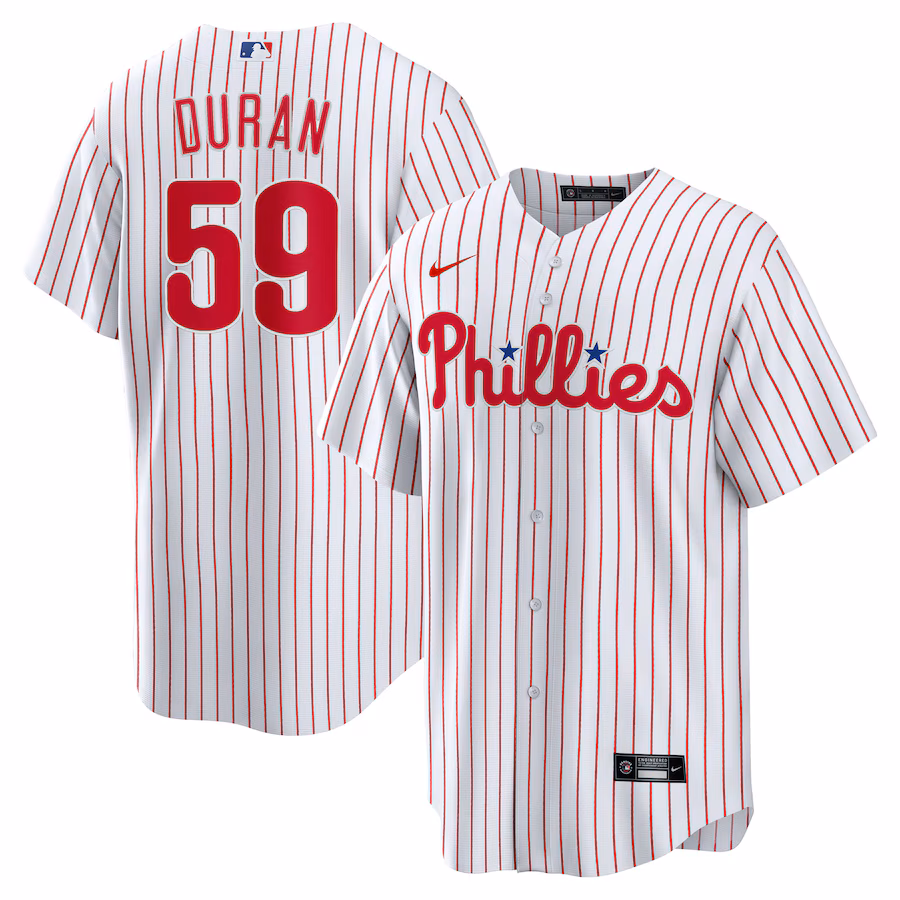 Youth Philadelphia Phillies Jhoan Duran Nike White Home Replica Jersey - Ujersey