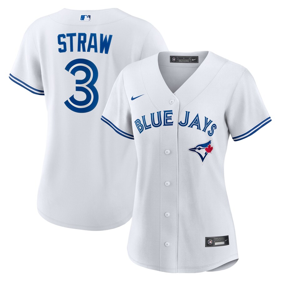 Women's Toronto Blue Jays Myles Straw Nike White Home Replica Jersey - Ujersey