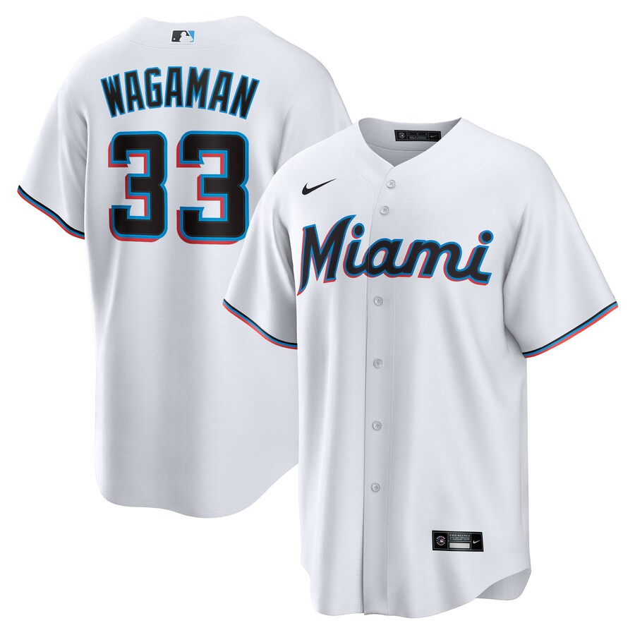 Men's Miami Marlins Eric Wagaman Nike White Home Replica Jersey - Ujersey