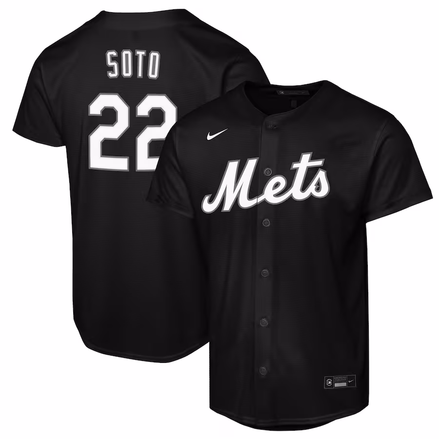 Youth New York Mets Juan Soto Nike Black Replica Fashion Jersey - Ujersey