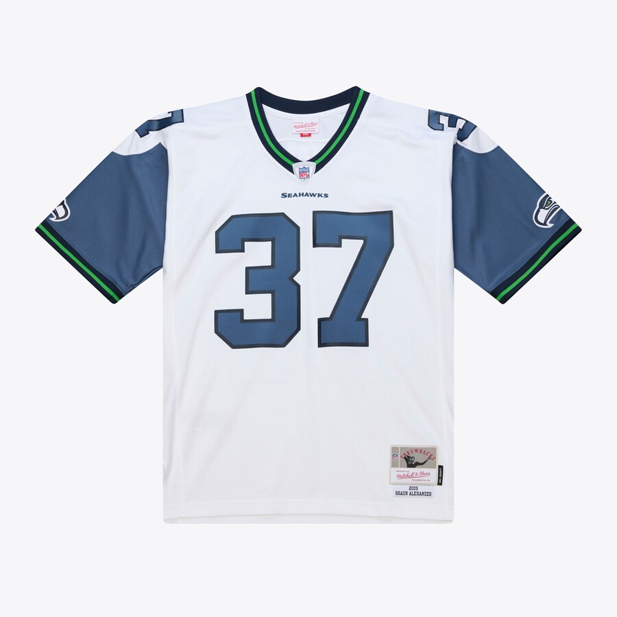 Men's Seattle Seahawks Shaun Alexander Mitchell & Ness White 2005 Legacy Throwback Replica Jersey - Ujersey