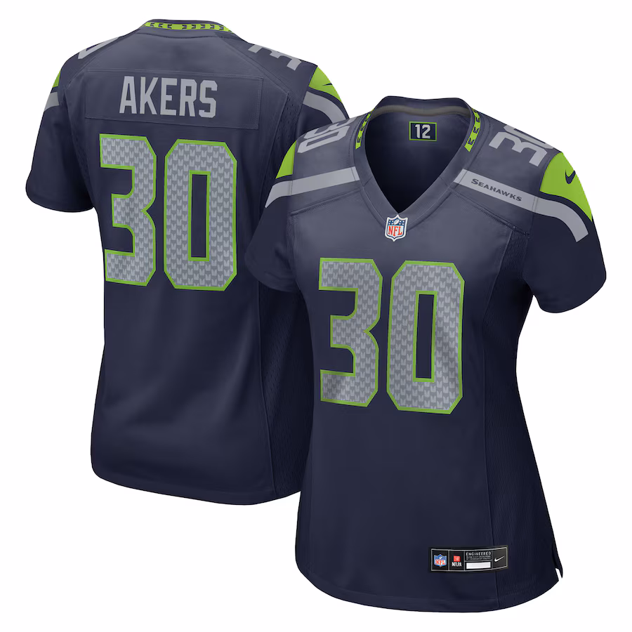 Women's Seattle Seahawks Cam Akers Nike College Navy Team Game Jersey - Ujersey