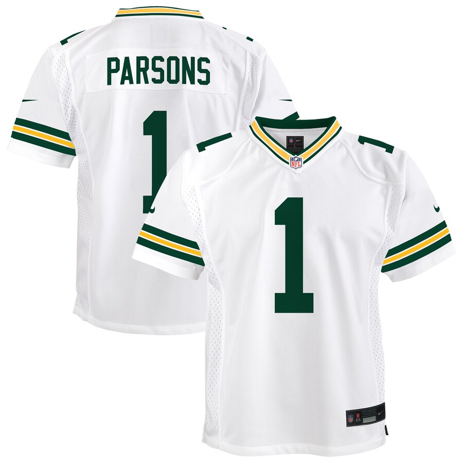 Youth Green Bay Packers Micah Parsons Nike White White Game Jersey - Ujersey