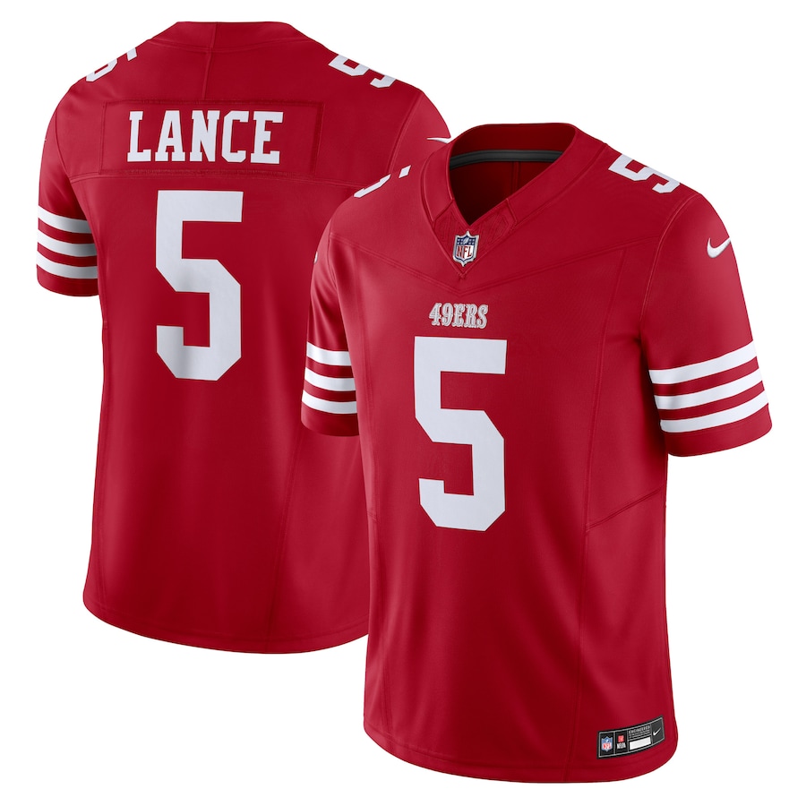 Men's San Francisco 49ers Trey Lance Nike Scarlet Vapor F.U.S.E. Limited Jersey - U-jersey