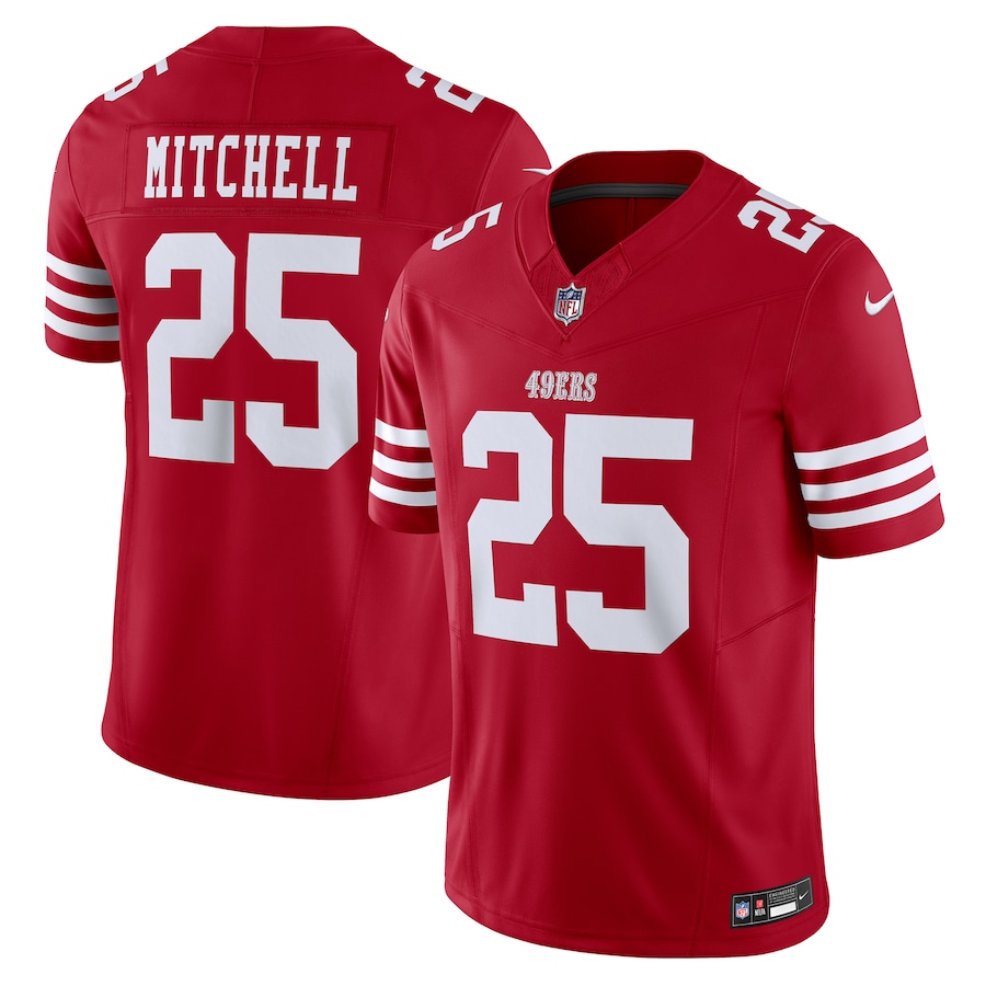 Men's San Francisco 49ers Elijah Mitchell Nike Scarlet Vapor F.U.S.E. Limited Jersey - U-jersey