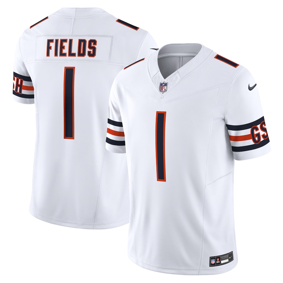 Men's Chicago Bears Justin Fields Nike White Vapor F.U.S.E. Limited Jersey - U-jersey