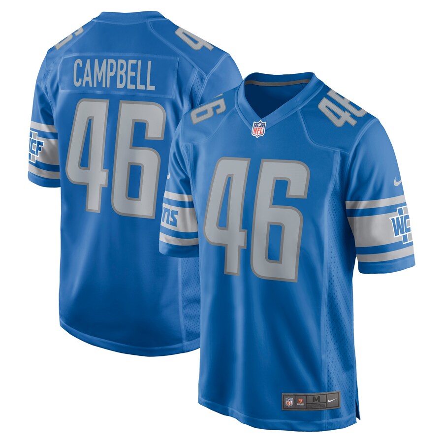 Men's Detroit Lions Jack Campbell Nike Blue 2023 NFL Draft First Round Pick Game Jersey - U-jersey