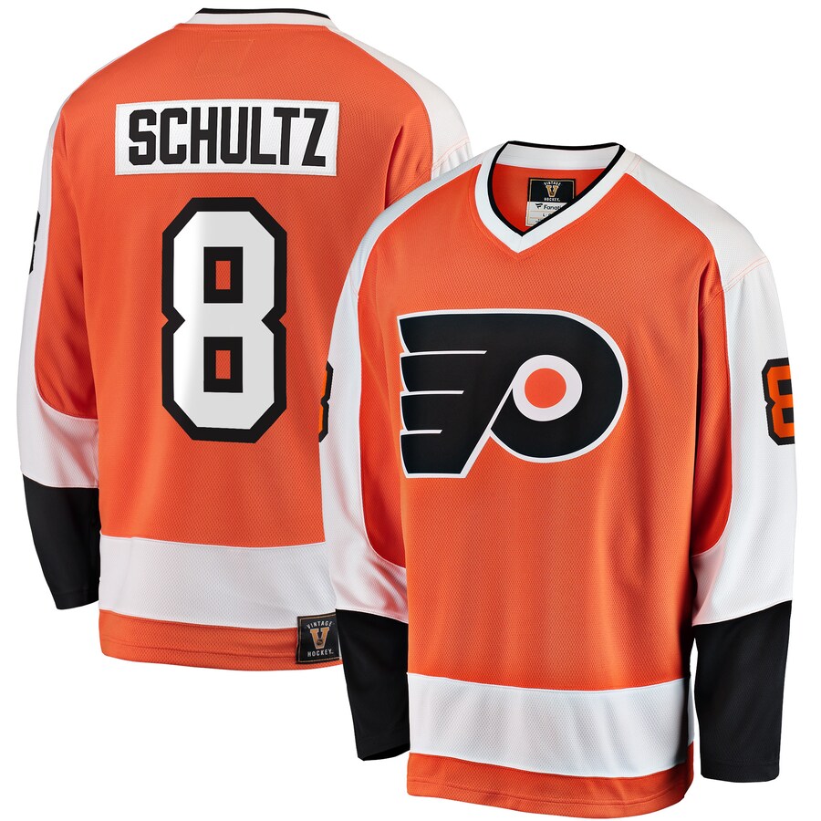 Men's Philadelphia Flyers Dave Schultz Fanatics Branded Orange Premier Breakaway Retired Player Jersey - U-jersey