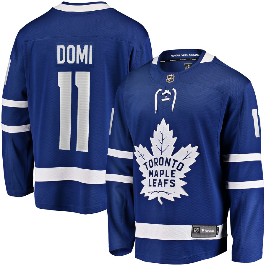 Men's Toronto Maple Leafs Max Domi Fanatics Branded Blue Home Breakaway Jersey - U-jersey