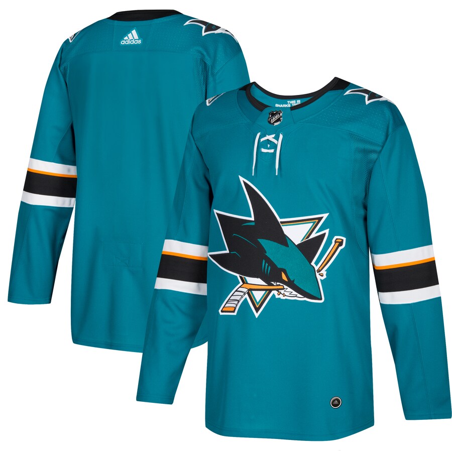 Men's San Jose Sharks adidas Teal Home Authentic Blank Jersey - U-jersey