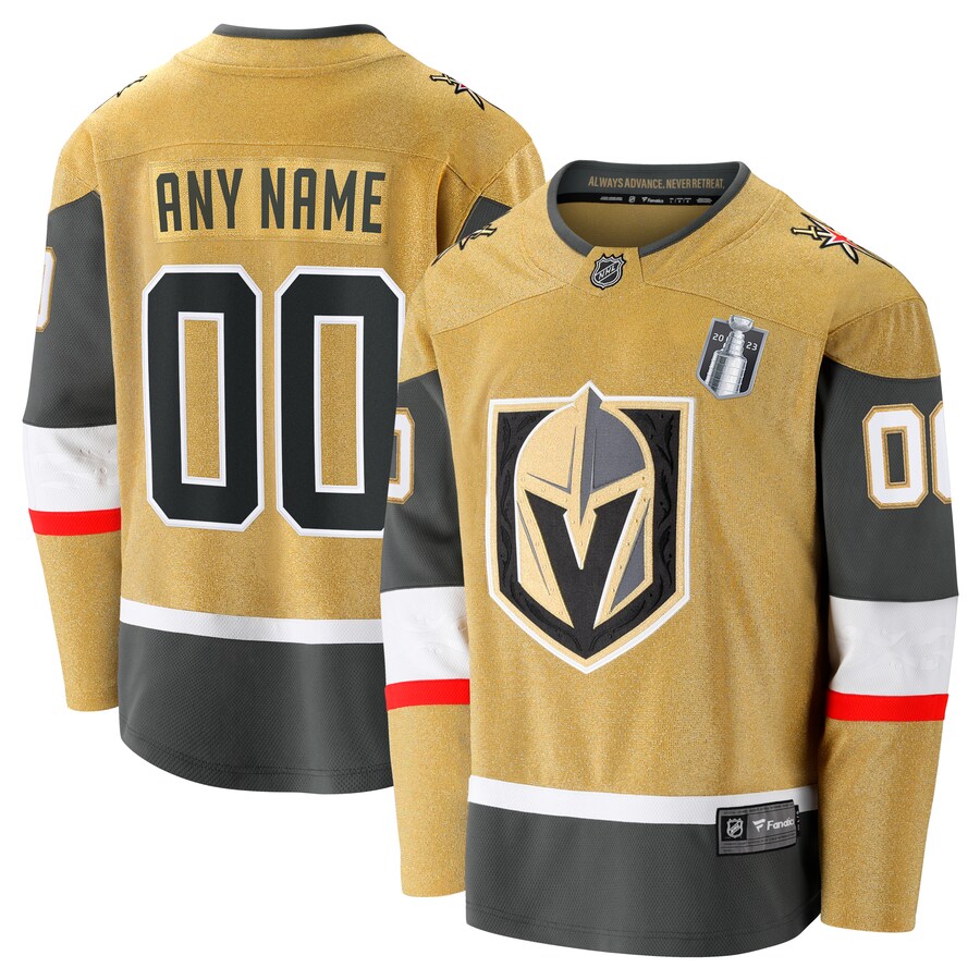 Men's Vegas Golden Knights  Fanatics Branded Gold 2023 Stanley Cup Final Home Breakaway Custom Jersey - U-jersey