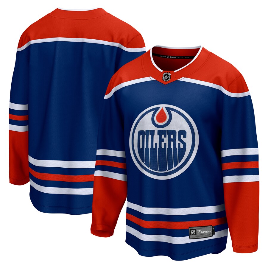 Men's Edmonton Oilers Fanatics Branded Royal Home Breakaway Blank Jersey - U-jersey