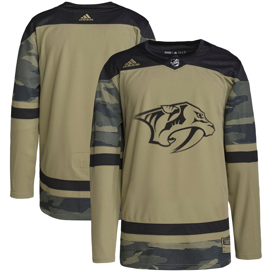 Men's Nashville Predators adidas Camo Military Appreciation Team Authentic Practice Jersey - U-jersey