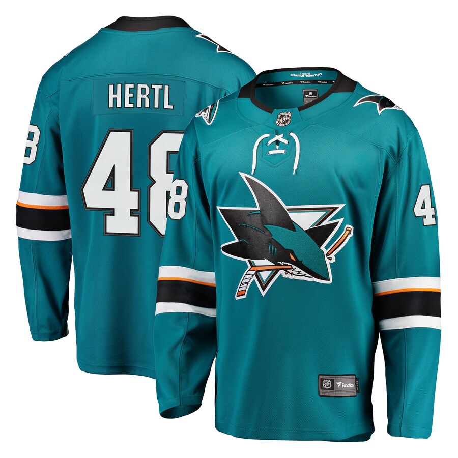 Men's San Jose Sharks Tomas Hertl Fanatics Branded Teal Breakaway Jersey - U-jersey