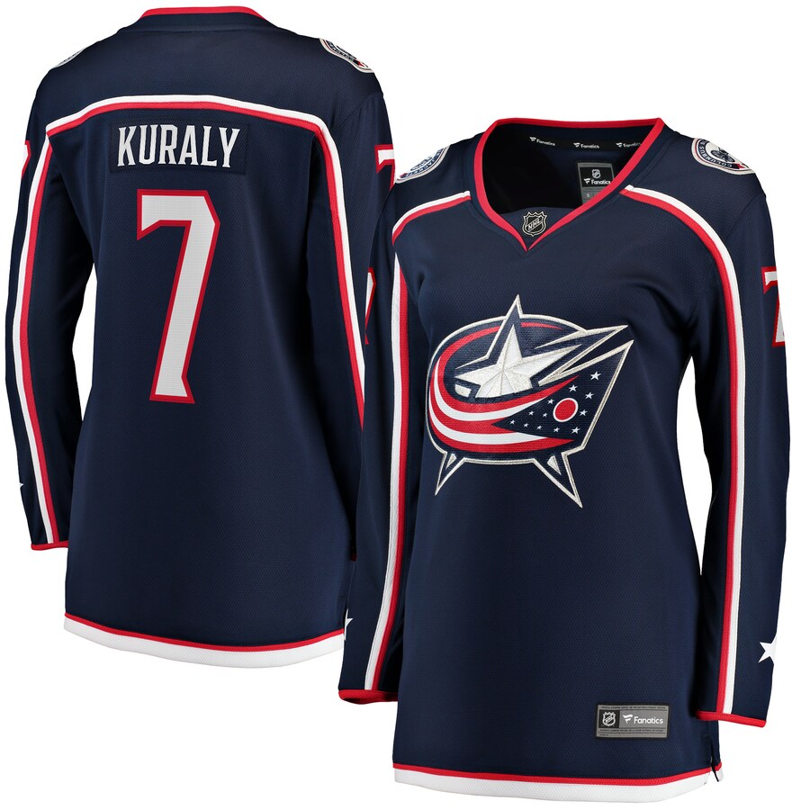 Women's Columbus Blue Jackets Sean Kuraly Fanatics Branded Navy Home Breakaway Player Jersey - U-jersey