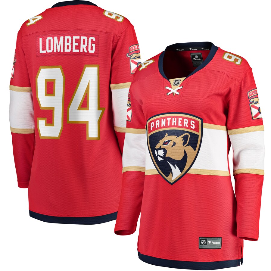 Women's Florida Panthers Ryan Lomberg Fanatics Branded Red Home Breakaway Player Jersey - U-jersey