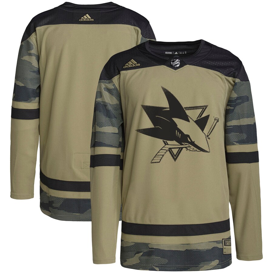 Men's San Jose Sharks adidas Camo Military Appreciation Team Authentic Practice Jersey - U-jersey