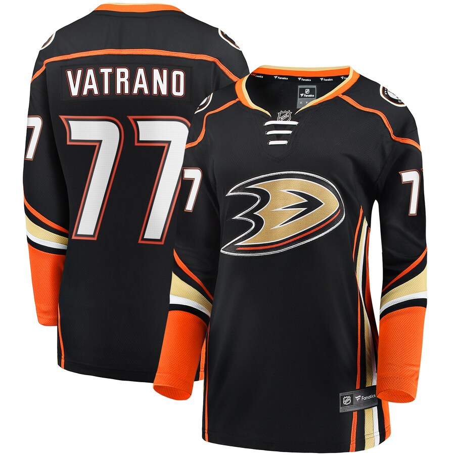 Women's Anaheim Ducks Frank Vatrano Fanatics Branded Black Home Breakaway Player Jersey - U-jersey